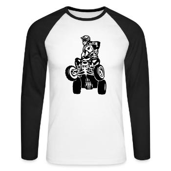 quad - Unisex Baseballshirt langarm - Weiß/Schwarz - Vorne - Nik (191cm)