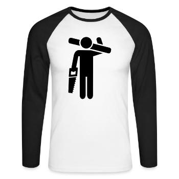 Zimmermann - Unisex Baseballshirt langarm - Weiß/Schwarz - Vorne - Nik (191cm)