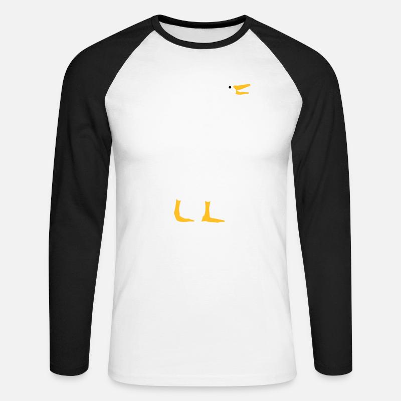 Lachende Gans Design - Unisex Baseballshirt langarm - Weiß/Schwarz