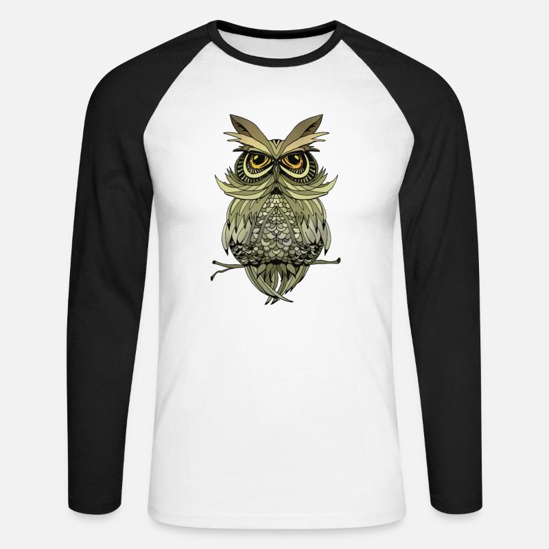 Vogel - Unisex Baseballshirt langarm - Weiß/Schwarz