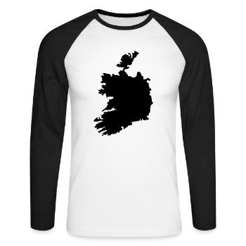 ireland outlined - Unisex Long Sleeve Baseball T-Shirt - white/black - Front - Nik (191cm)