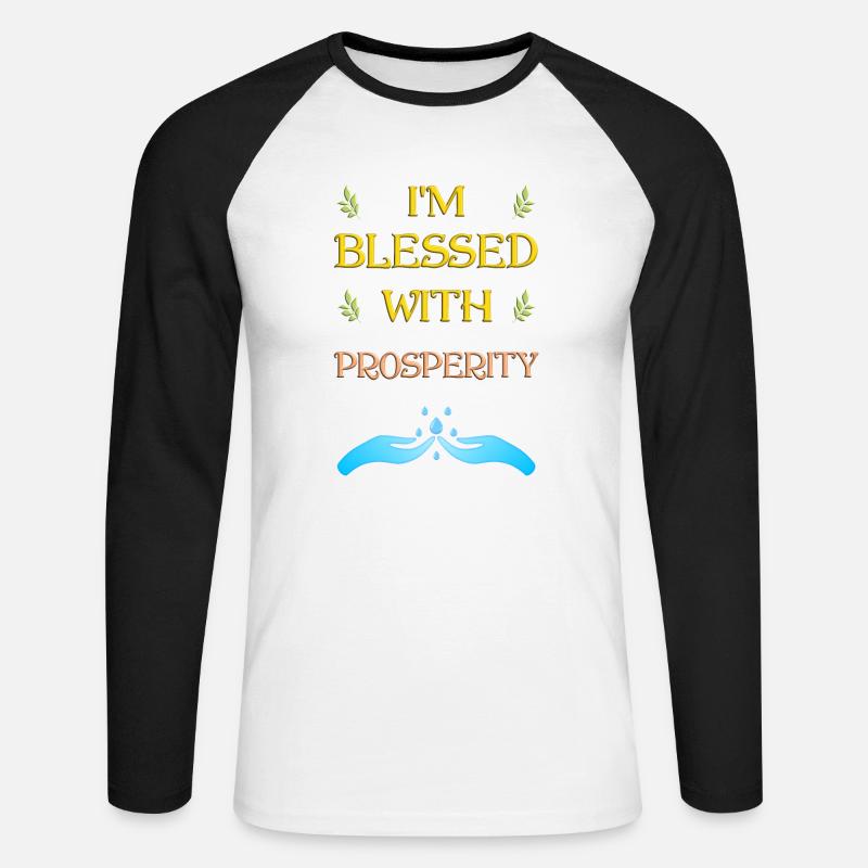 I'm blessed with prosperity - Earthday - Unisex Baseballshirt langarm - Weiß/Schwarz