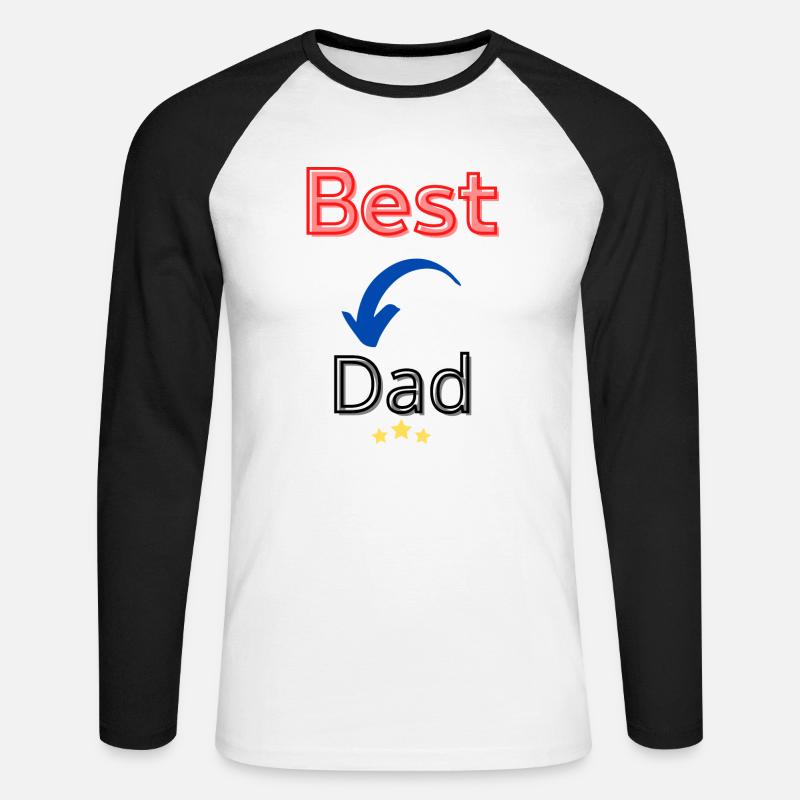 Bester Vater Bester Vater - Unisex Baseballshirt langarm - Weiß/Schwarz