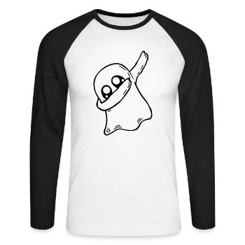 Geist dabbing dab dance - T-shirt baseball manches longues Homme - blanc/noir - Devant - Nik (191cm)
