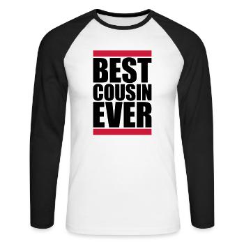 best cousin ever quote - Unisex Long Sleeve Baseball T-Shirt - white/black - Front - Nik (191cm)