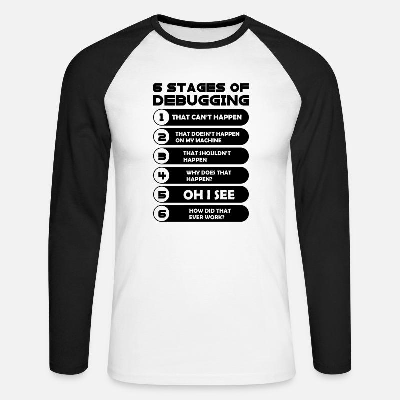 Programmieren - Unisex Baseballshirt langarm - Weiß/Schwarz