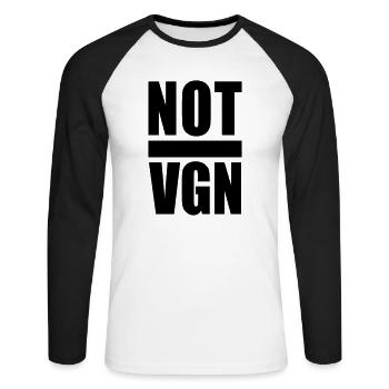 not vgn black - Unisex Baseballshirt langarm - Weiß/Schwarz - Vorne - Nik (191cm)