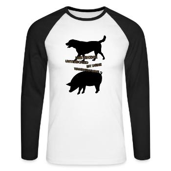 Der einzige Unterschied ist deine Wahrnehmung 4.0 - Unisex Baseballshirt langarm - Weiß/Schwarz - Vorne - Nik (191cm)
