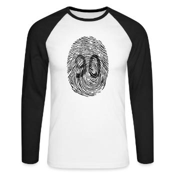 Made in Belfort - T-shirt baseball manches longues Homme - blanc/noir - Devant - Nik (191cm)