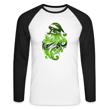 Xmas christmas santa clau naughty holidays winter - Unisex Long Sleeve Baseball T-Shirt - white/black - Front - Nik (191cm)
