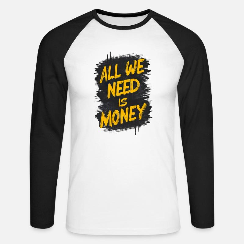 Die Graffiti-Geldabrechnung - Unisex Baseballshirt langarm - Weiß/Schwarz