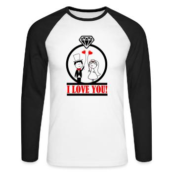 i love you 2 - Unisex Long Sleeve Baseball T-Shirt - white/black - Front - Nik (191cm)