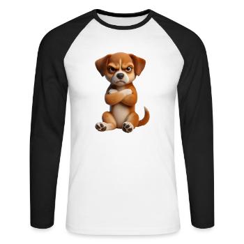 Dog grim 1 - Unisex Long Sleeve Baseball T-Shirt - white/black - Front - Nik (191cm)