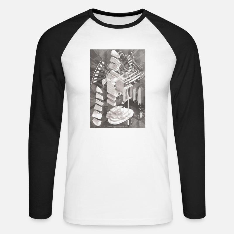Basan's Gateway - Unisex Long Sleeve Baseball T-Shirt - white/black