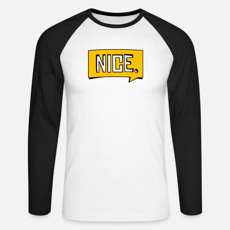 nice. - Unisex Baseballshirt langarm - Weiß/Schwarz