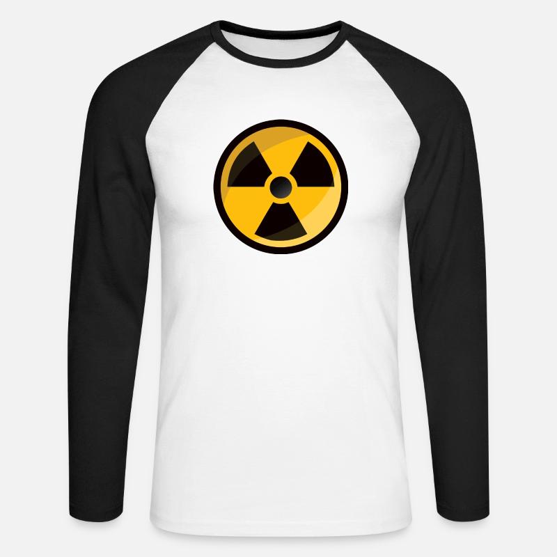 Strahlenwarnzeichen Radioaktiv Atom Zeichen - Unisex Baseballshirt langarm - Weiß/Schwarz