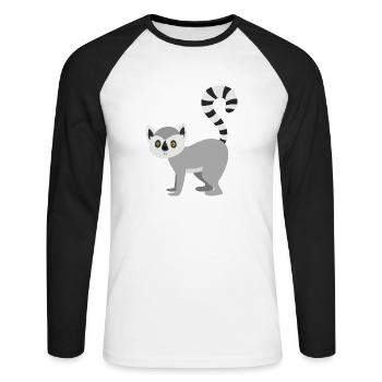 maki - T-shirt baseball manches longues Homme - blanc/noir - Devant - Nik (191cm)