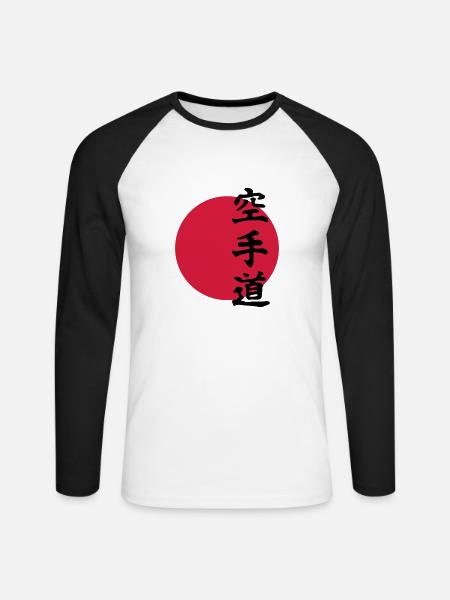 karate - Unisex Long Sleeve Baseball T-Shirt - white/black