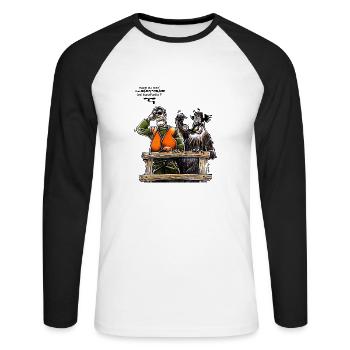 Sanglier Sur Mirador - T-shirt baseball manches longues Homme - blanc/noir - Devant - Nik (191cm)