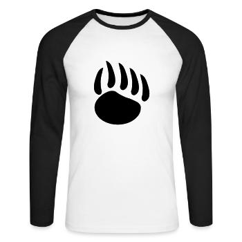 baerentatze - T-shirt baseball manches longues Homme - blanc/noir - Devant - Nik (191cm)