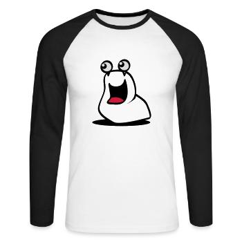 schnecki snail - Unisex Baseballshirt langarm - Weiß/Schwarz - Vorne - Nik (191cm)