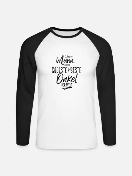 onkel der Beste (s) - Unisex Baseballshirt langarm - Weiß/Schwarz