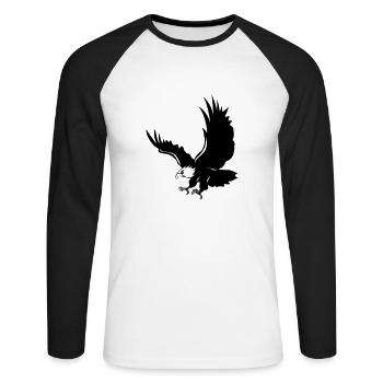 Eagle UK - Unisex Long Sleeve Baseball T-Shirt - white/black - Front - Nik (191cm)