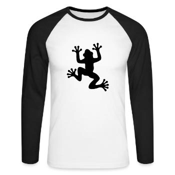 Frog / Frog Silhouette - Unisex Long Sleeve Baseball T-Shirt - white/black - Front - Nik (191cm)
