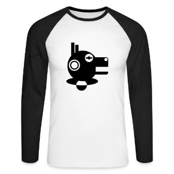 Aliencow - T-shirt baseball manches longues Homme - blanc/noir - Devant - Nik (191cm)