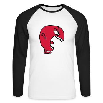 bigmonster - T-shirt baseball manches longues Homme - blanc/noir - Devant - Nik (191cm)