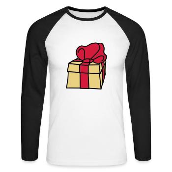 gift - Unisex Long Sleeve Baseball T-Shirt - white/black - Front - Nik (191cm)