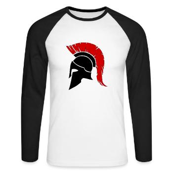 spartiate - T-shirt baseball manches longues Homme - blanc/noir - Devant - Nik (191cm)
