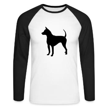 Ridgeback thaïlandais - races de chien de T-shirt - T-shirt baseball manches longues Homme - blanc/noir - Devant - Nik (191cm)