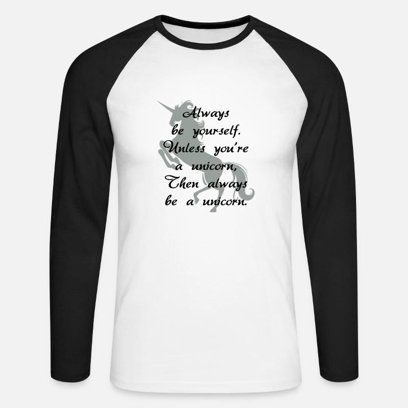 Immer ein Einhorn - Unisex Baseballshirt langarm - Weiß/Schwarz