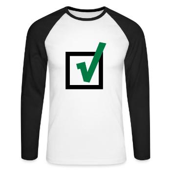 Fishhook - Unisex Long Sleeve Baseball T-Shirt - white/black - Front - Nik (191cm)