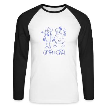 Grandma and OPa - Unisex Long Sleeve Baseball T-Shirt - white/black - Front - Nik (191cm)