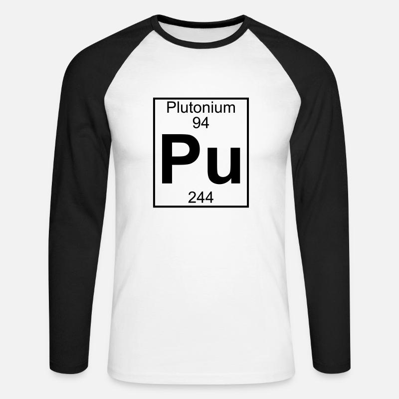 Element 094 - Pu (plutonium) - Full - Unisex Baseballshirt langarm - Weiß/Schwarz