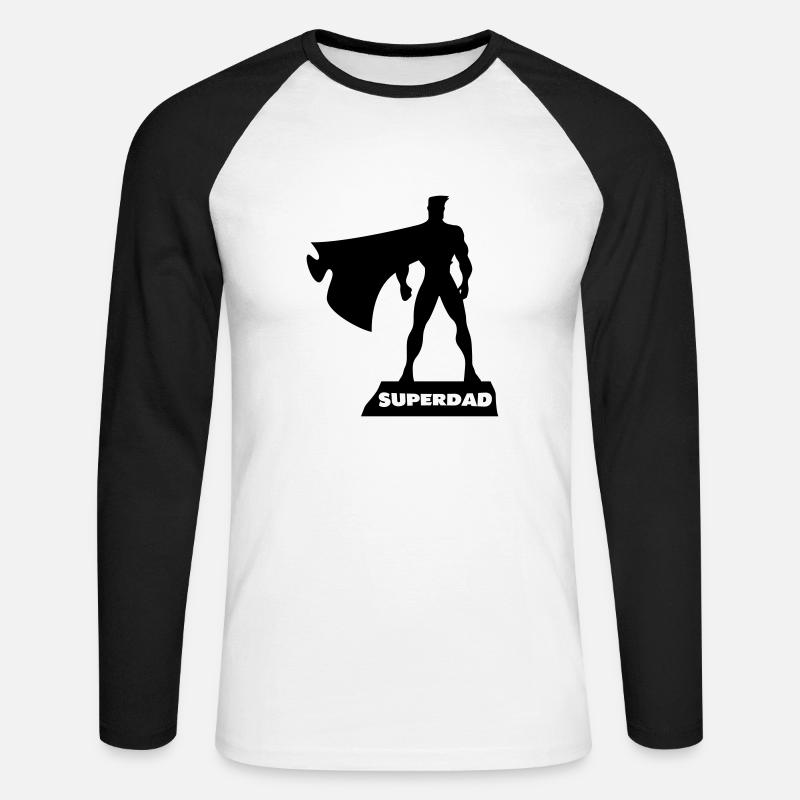 Superdad - Unisex Baseballshirt langarm - Weiß/Schwarz
