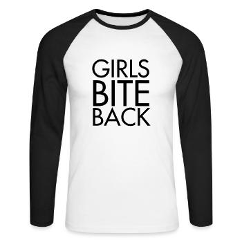 Girls bite back - Unisex Long Sleeve Baseball T-Shirt - white/black - Front - Nik (191cm)