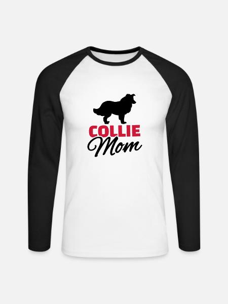 Collie - Unisex Baseballshirt langarm - Weiß/Schwarz