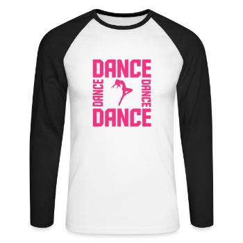Dance - Unisex Baseballshirt langarm - Weiß/Schwarz - Vorne - Nik (191cm)