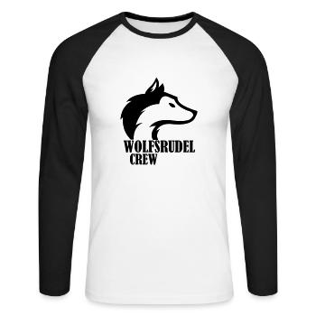 wolfsrudel_crew_01 - Unisex Baseballshirt langarm - Weiß/Schwarz - Vorne - Nik (191cm)