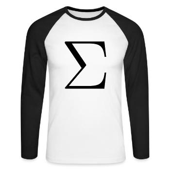 Griechischer Grossbuchstabe SIGMA - Unisex Baseballshirt langarm - Weiß/Schwarz - Vorne - Nik (191cm)