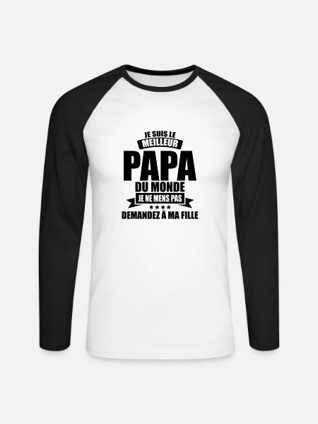 best dad birthday dad - Unisex Long Sleeve Baseball T-Shirt - white/black