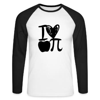 J’ADORE APPLE PI - T-shirt baseball manches longues Homme - blanc/noir - Devant - Nik (191cm)