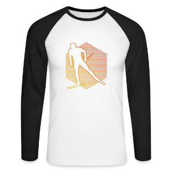Ski de fond Classique Ski de fond Ski de fond Patinage - T-shirt baseball manches longues Homme - blanc/noir - Devant - Nik (191cm)