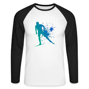 Ski de fond Classique Ski de fond Hommes Ski de fond Skatin - T-shirt baseball manches longues Homme - blanc/noir - Devant - Nik (191cm)