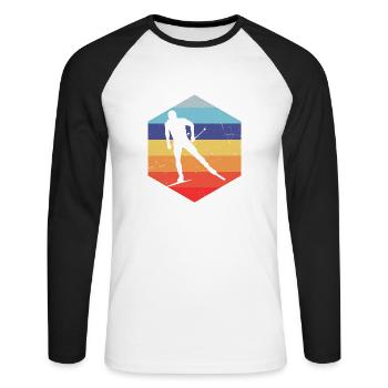 Ski de fond Ski de fond classique Ski de fond classique - T-shirt baseball manches longues Homme - blanc/noir - Devant - Nik (191cm)
