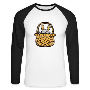 Peaux de lapin de Pâques - T-shirt baseball manches longues Homme - blanc/noir - Devant - Nik (191cm)