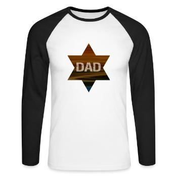 papa - T-shirt baseball manches longues Homme - blanc/noir - Devant - Nik (191cm)